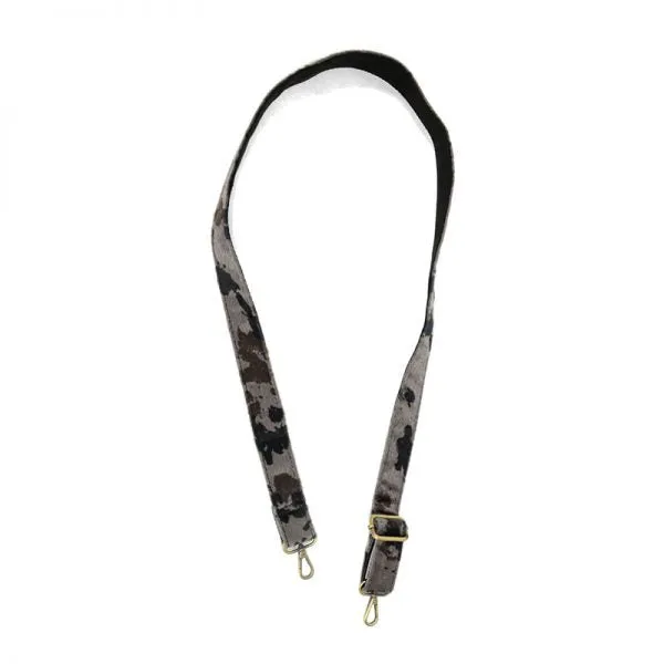 1.25" Guitar Strap, Grey Pony Faux Fur