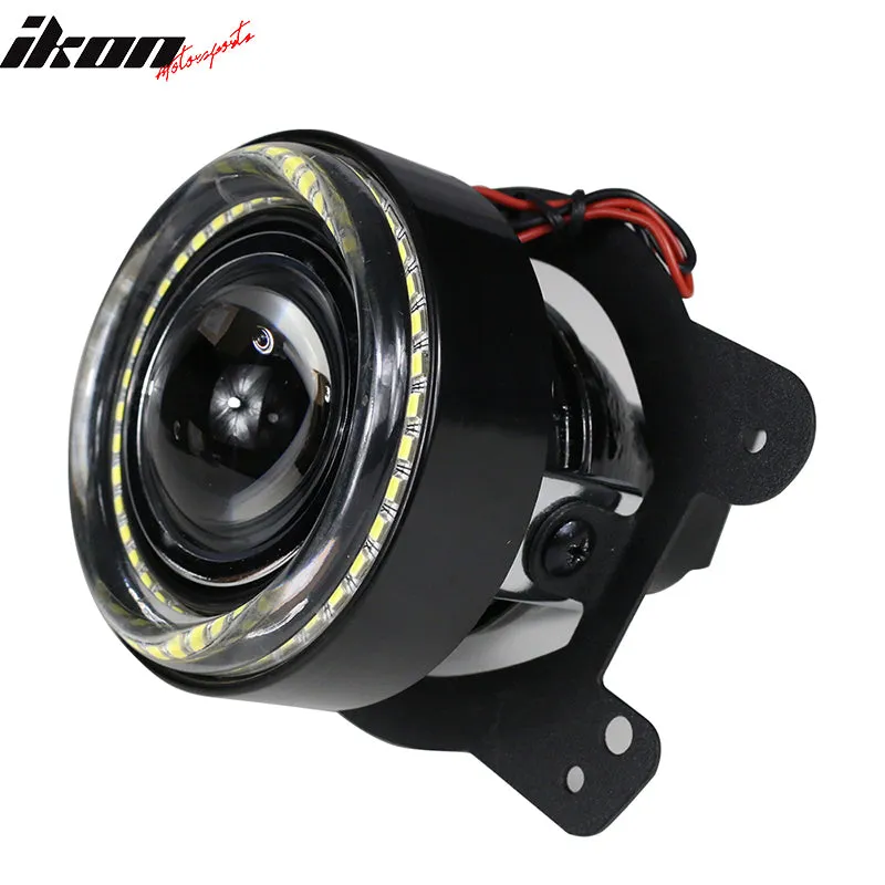 2007-2016 Jeep Wrangler LED Projector Fog Light With Halo Clear Lens