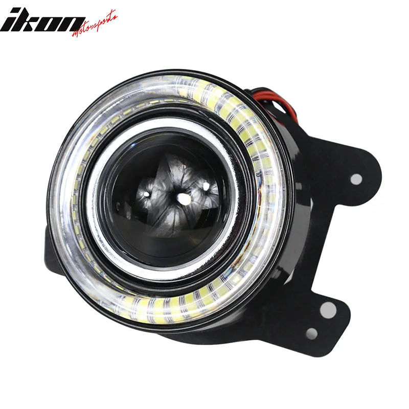 2007-2016 Jeep Wrangler LED Projector Fog Light With Halo Clear Lens