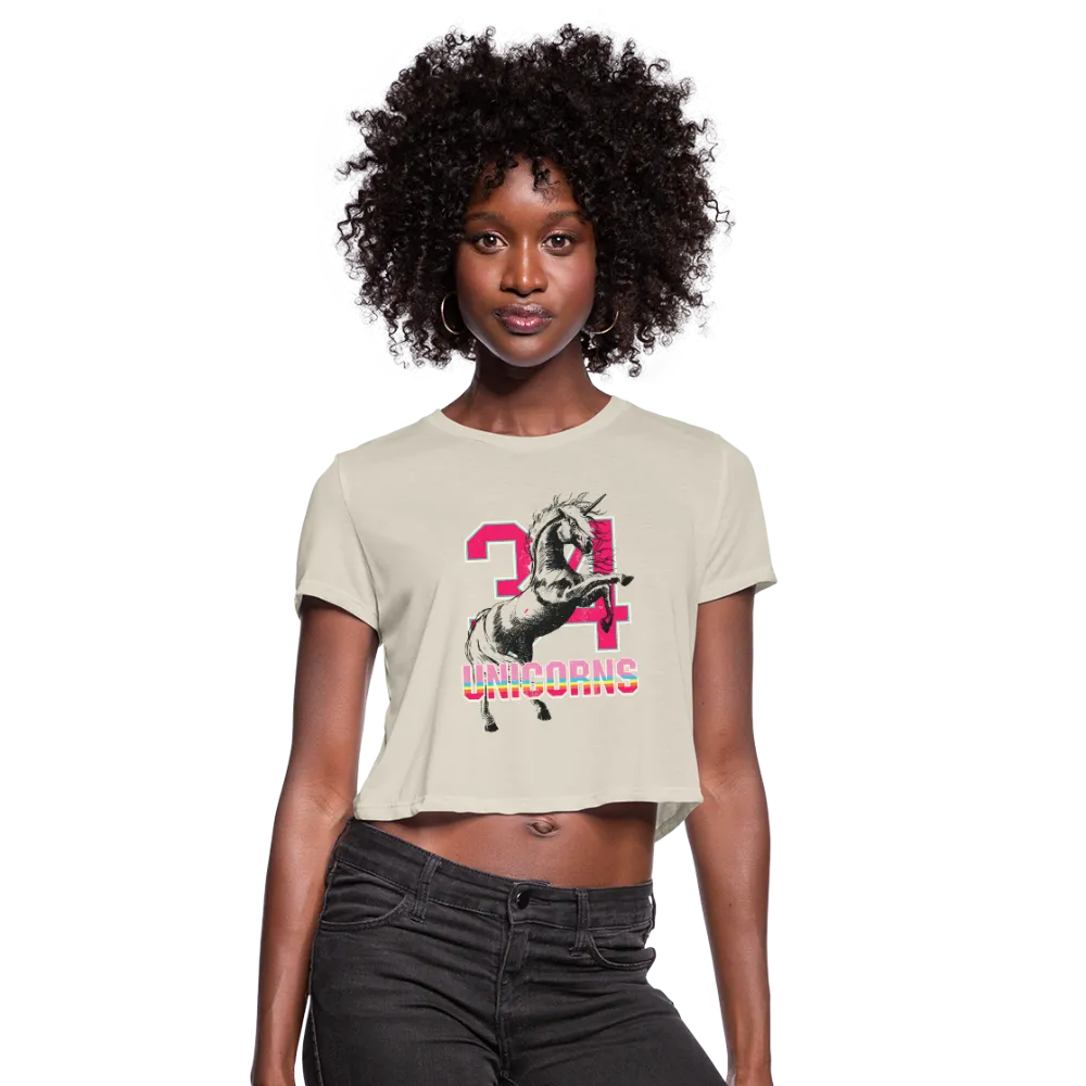 34 Unicorns Women's Cropped T-Shirt