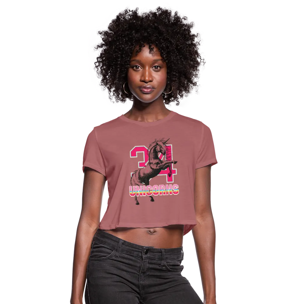 34 Unicorns Women's Cropped T-Shirt