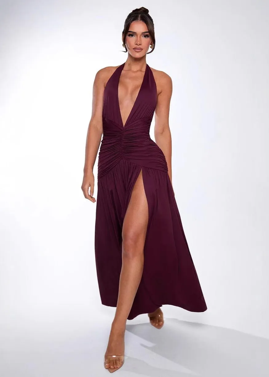 Amaranthine Halter Maxi Dress