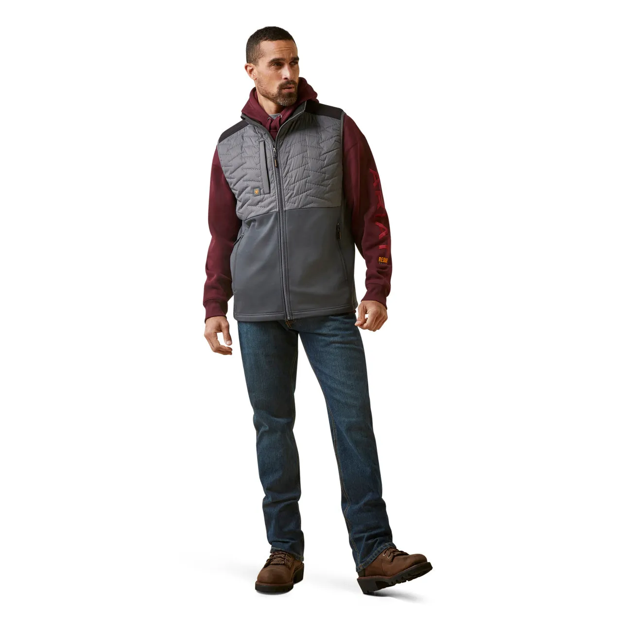 Ariat Men's Rebar Cloud 9 Insulated Vest, Rebar Grey