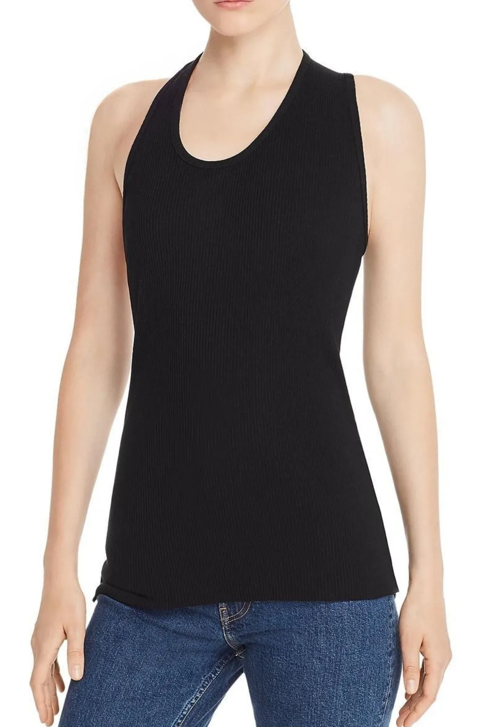 Asymmetric Pulled Rib Tank Top