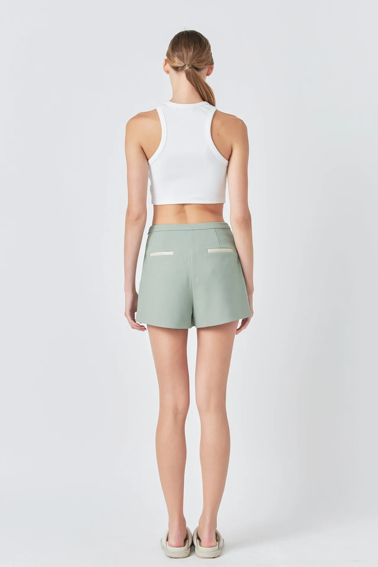 Asymmetrical Wrap Mini Skort