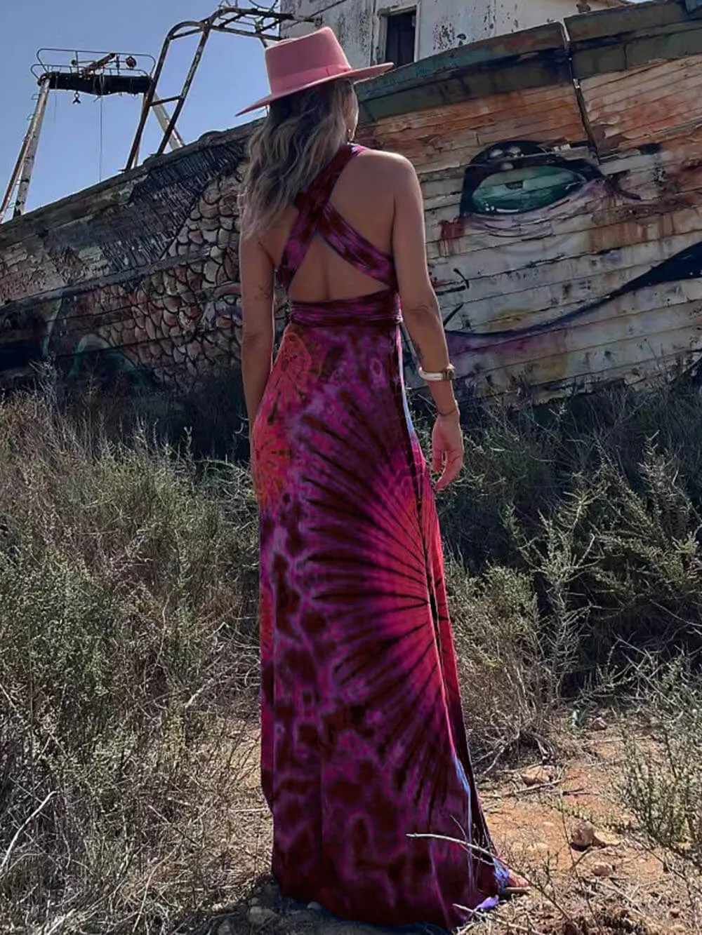 Aurora - Printed Sleeveless V-Neck Maxi Dress