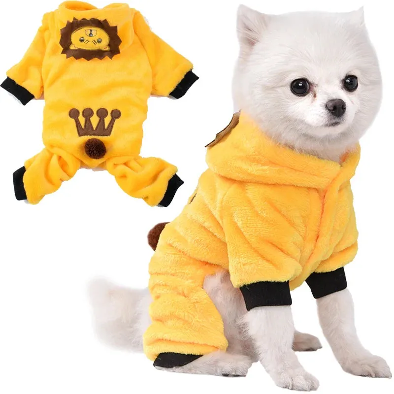 Barky Small Dog Clothes Jumpsuits/Cat Soft Warm Costume