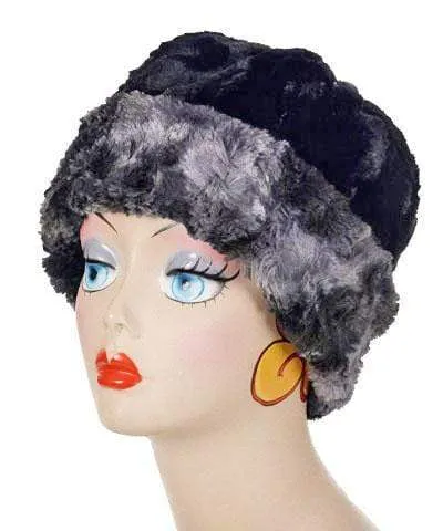 Beanie Hat, Reversible - Luxury Faux Fur in Highland Skye