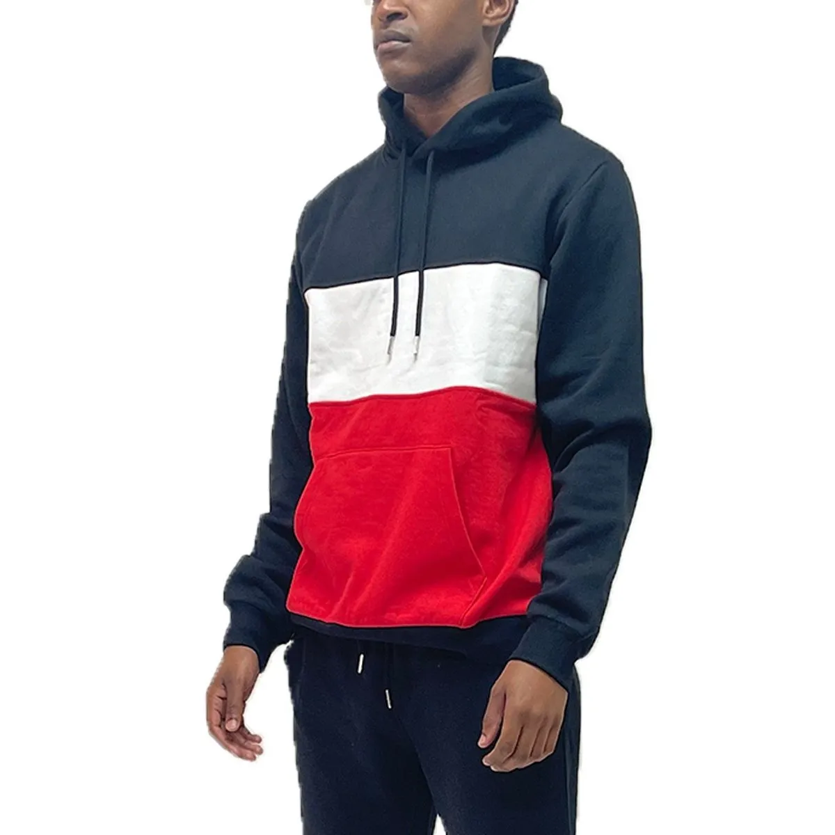 Black & Red Color Block Hoodie