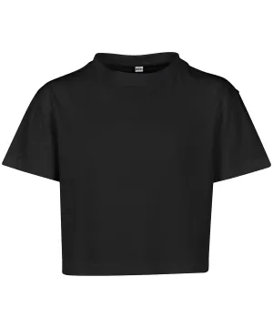 Black - Girls cropped Jersey tee