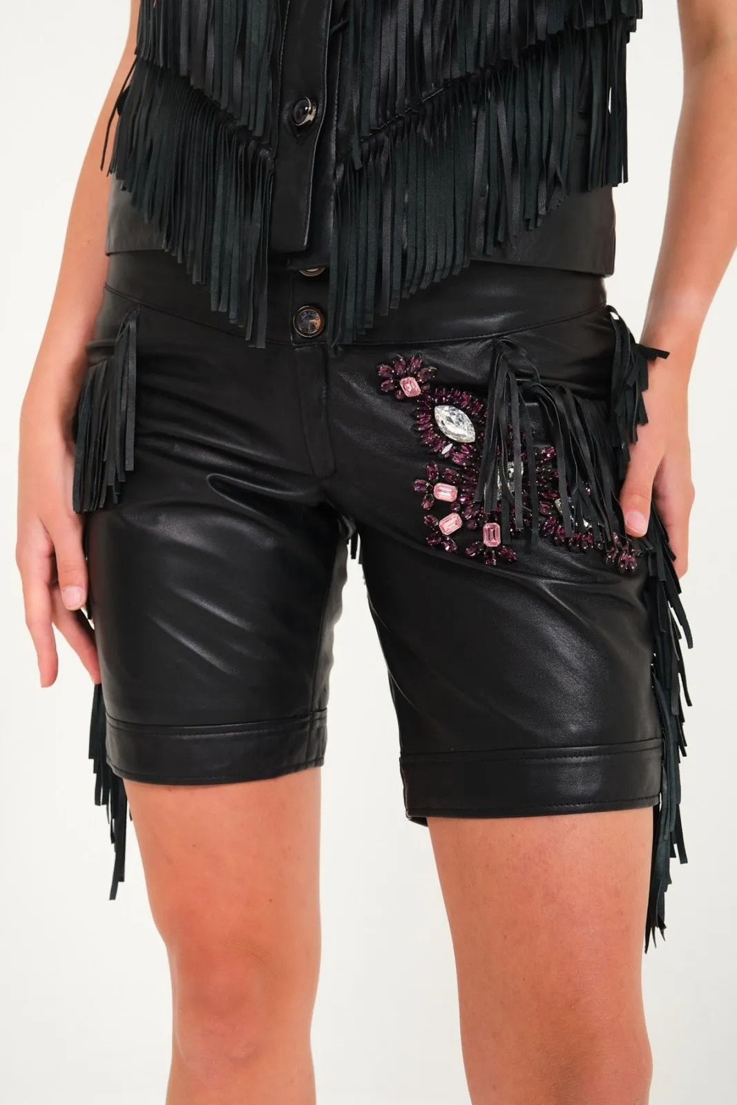 Black Leather Short