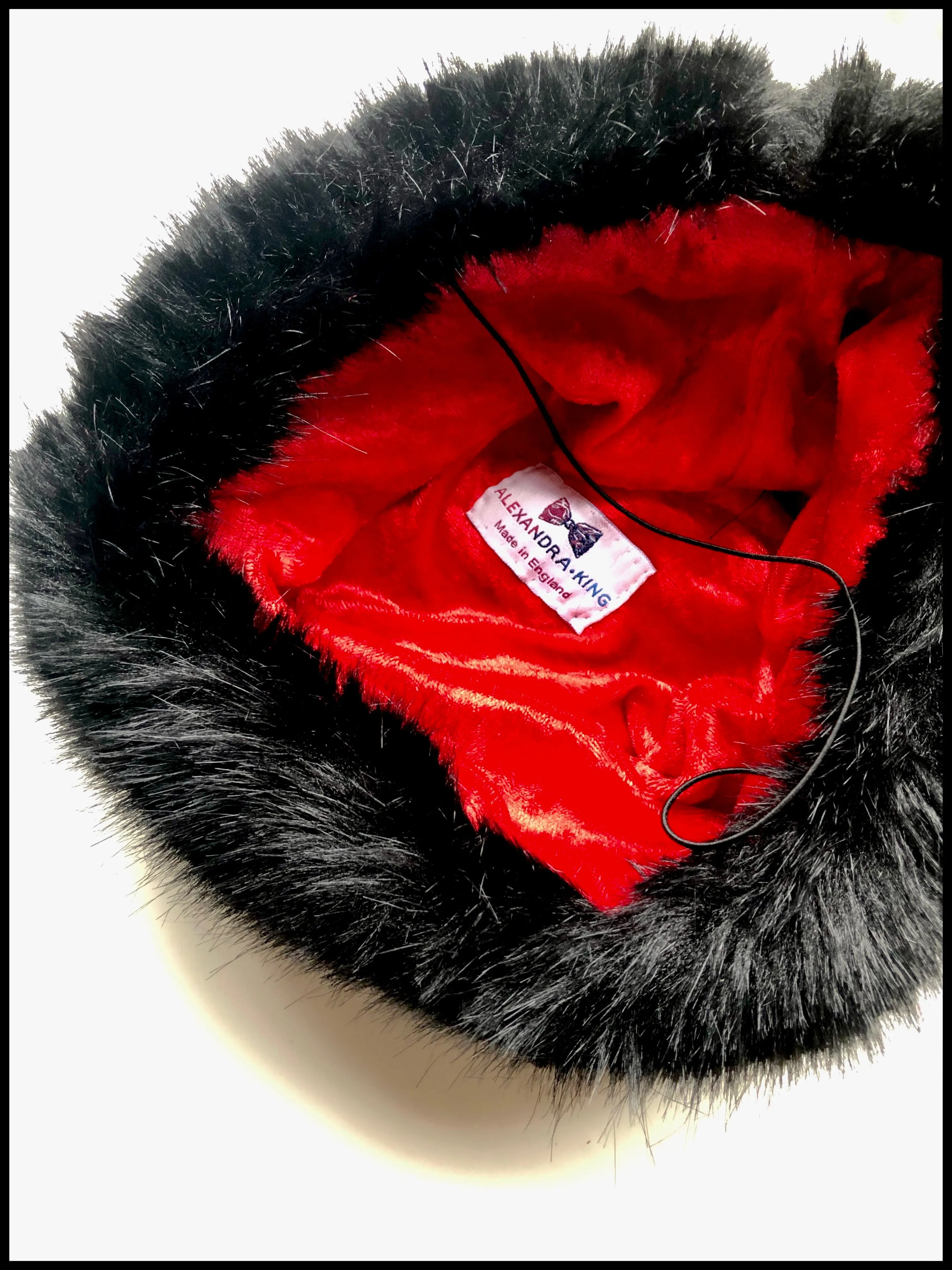 Black Powder Puff Faux Fur Hat