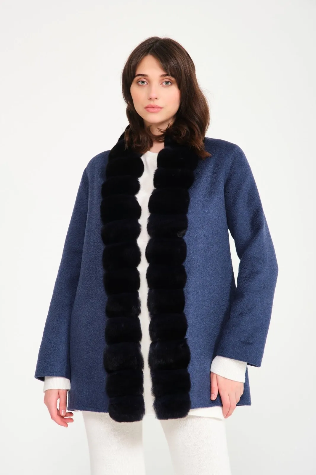 Blue Chinchilla Cashmere Coat