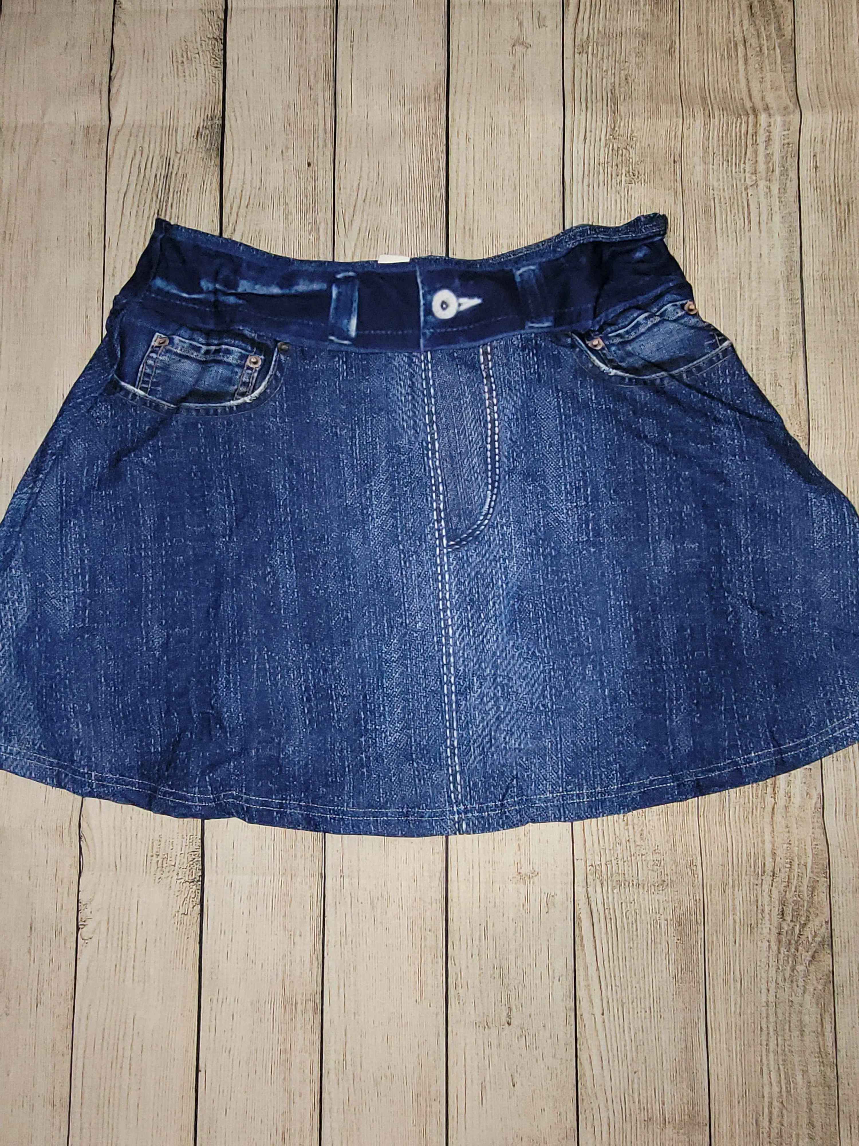 Blue Faux Denim skorts with pockets