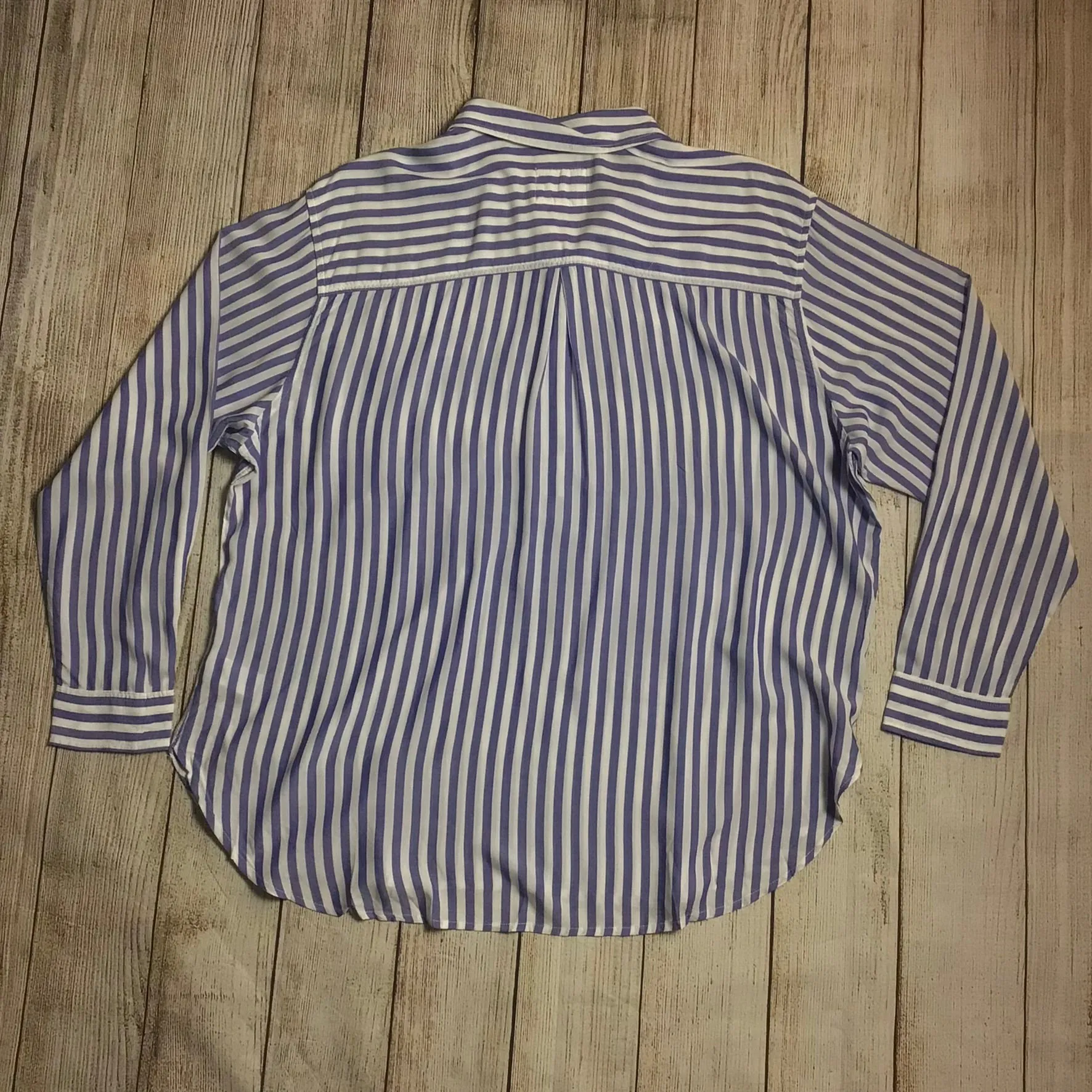 BNWT Rails 'Elle' Blue & White Striped Half Button Shirt Size XXL