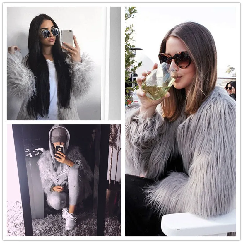 Bridget Faux Fur Jacket - Grey