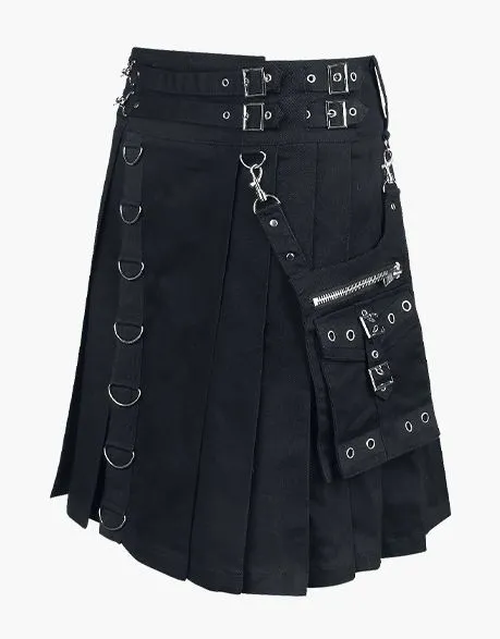 CALLE UTILITY KILT - MODERN BLACK GOTHIC Punk Kilt