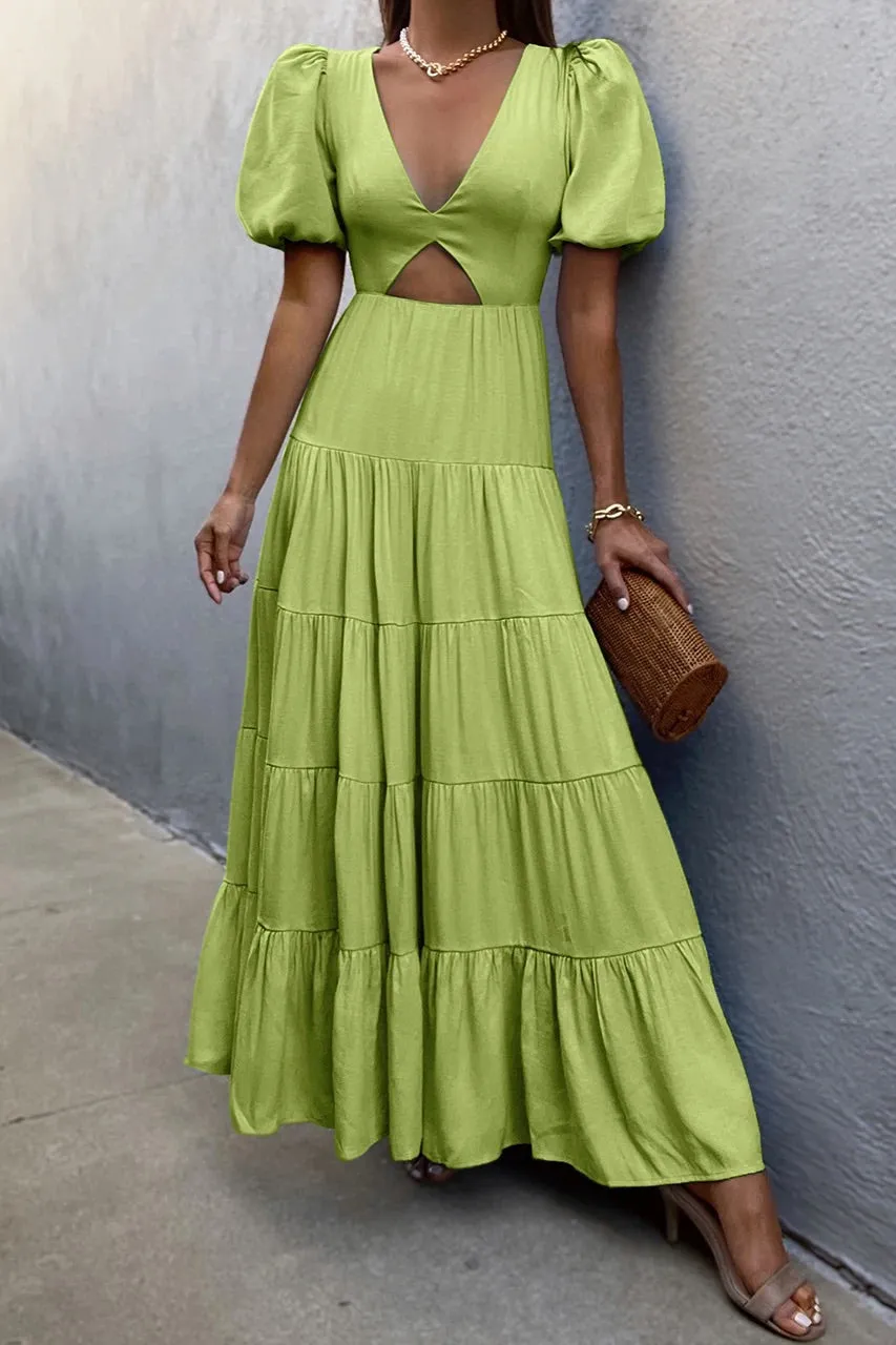 Cedros lime maxi dress