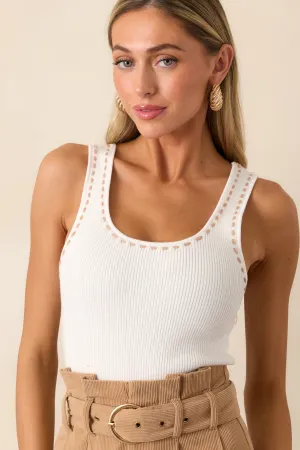 Coconut Dream Ivory Stitch Tank