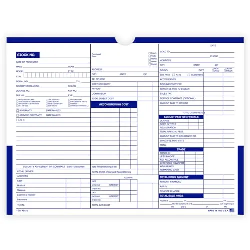 Color Top #237 Deal Jackets - 12" × 9" Size - 32# White Kraft Paper (7 Pt.) - Professional Printed Document Organization Solution - Shrink-Wrapped (100/Pack)