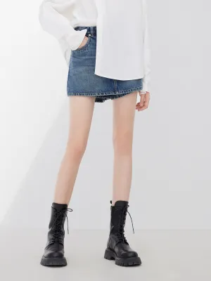 Cotton Denim Skorts