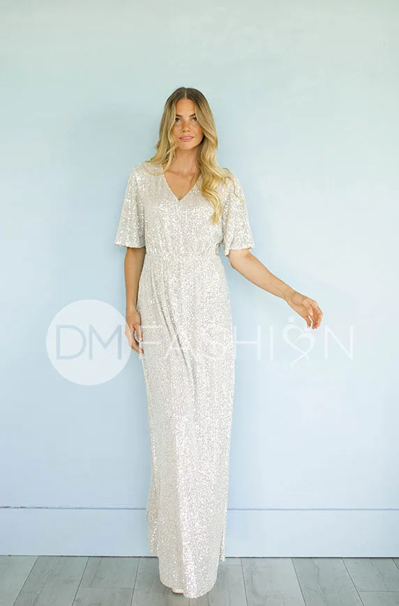 Daphne Champagne Sequin Gown - DM Exclusive - Maternity Friendly - Restocked