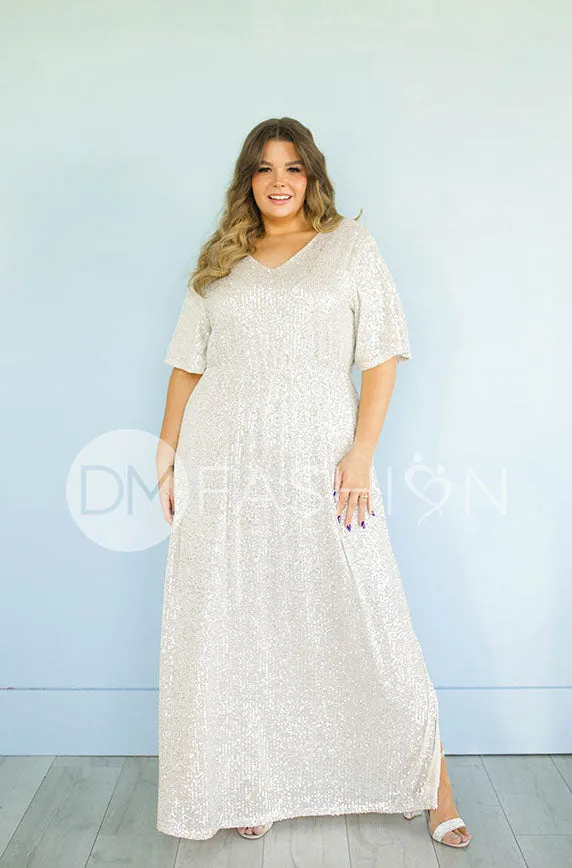 Daphne Champagne Sequin Gown - DM Exclusive - Maternity Friendly - Restocked