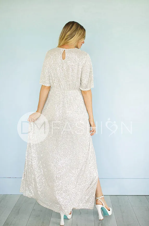 Daphne Champagne Sequin Gown - DM Exclusive - Maternity Friendly - Restocked