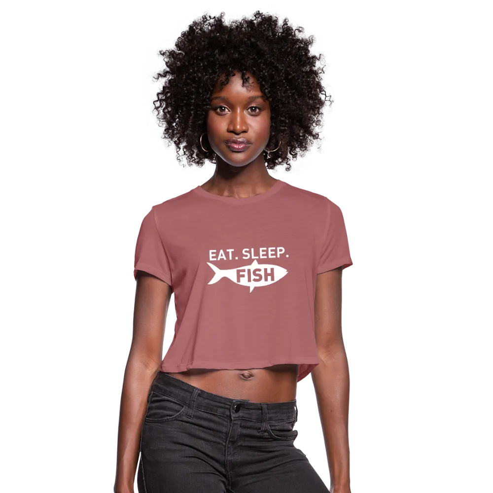 Eat Sleep Fish Women's Cropped T-Shirt