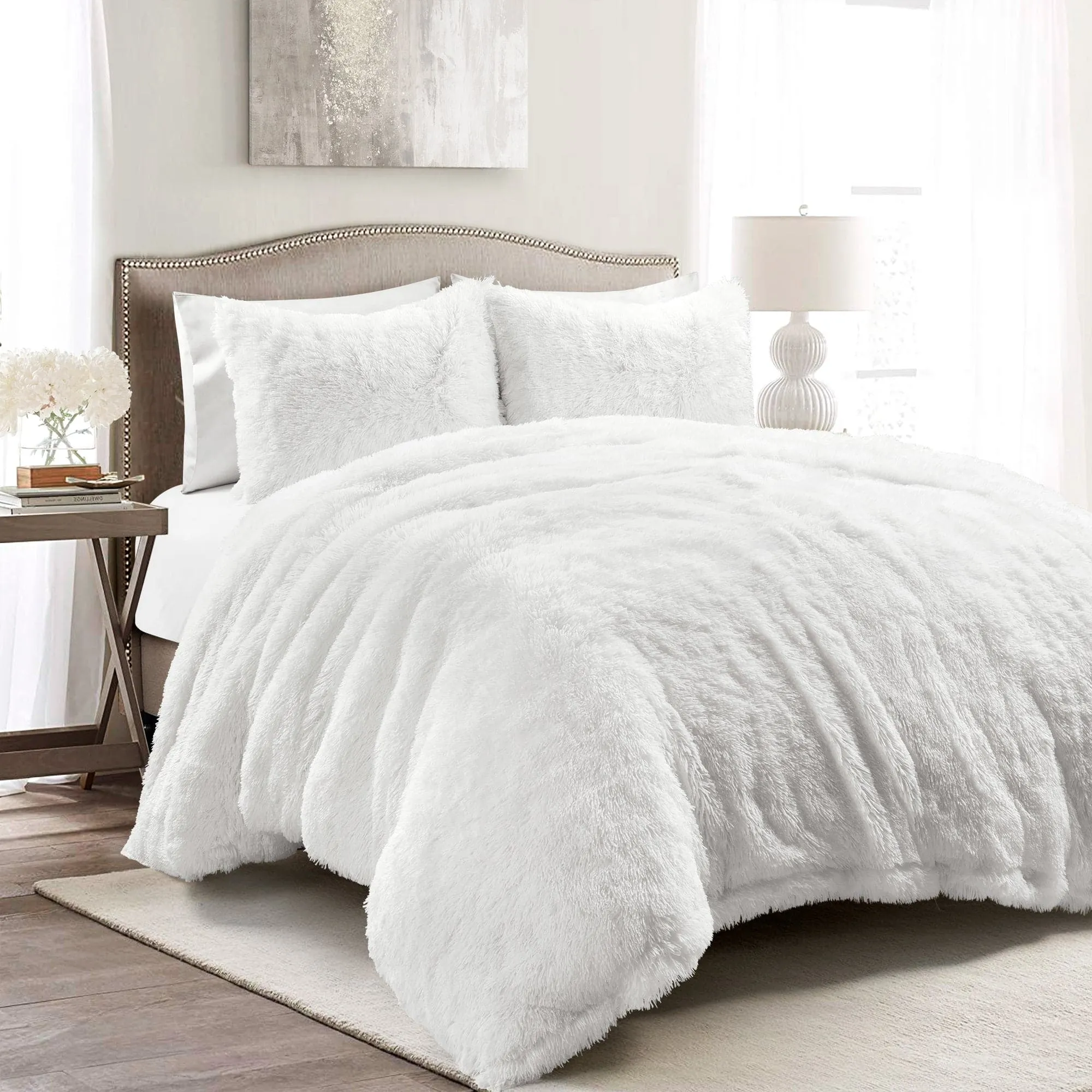 Emma Faux Fur Duvet Cover 3 Piece Set