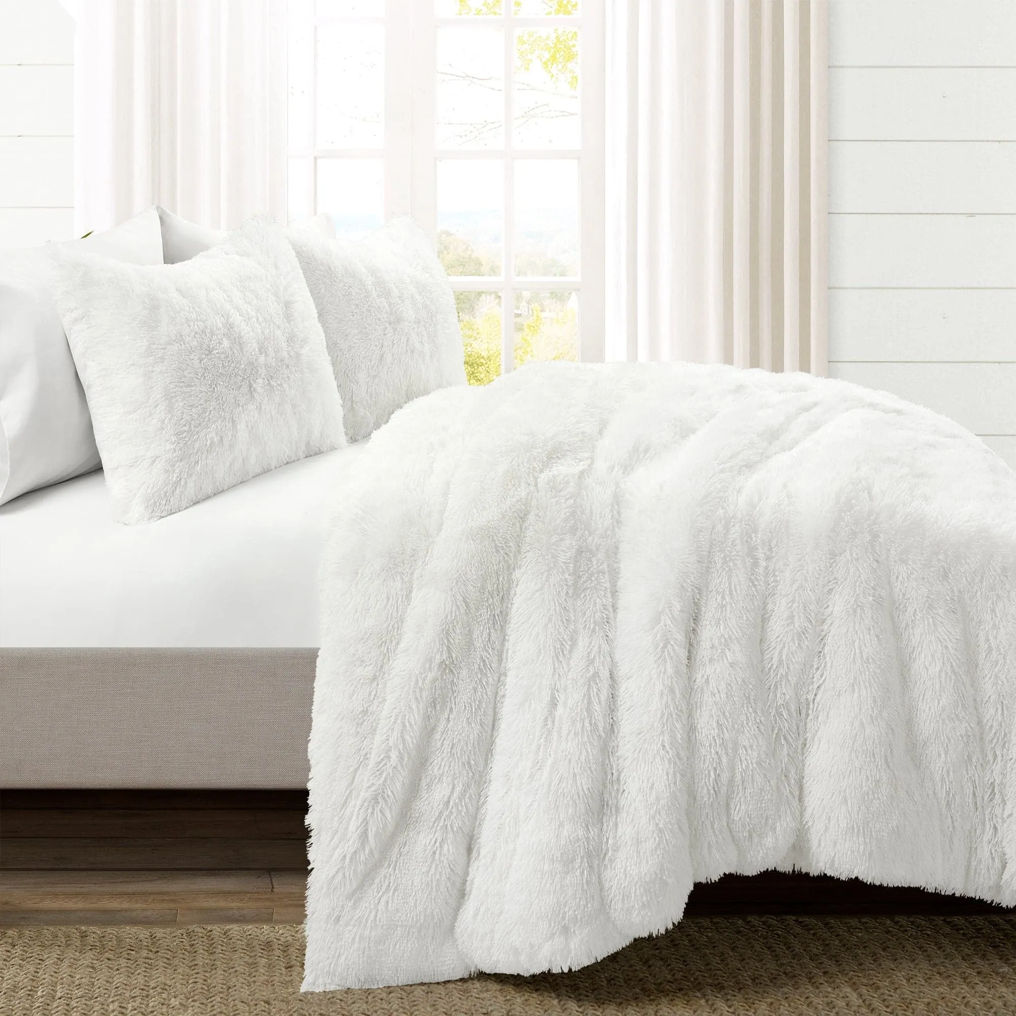 Emma Faux Fur Duvet Cover 3 Piece Set