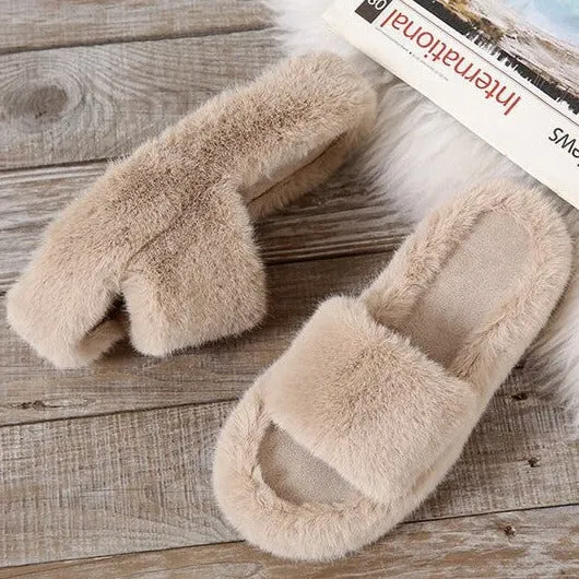 Faux Fur Slippers