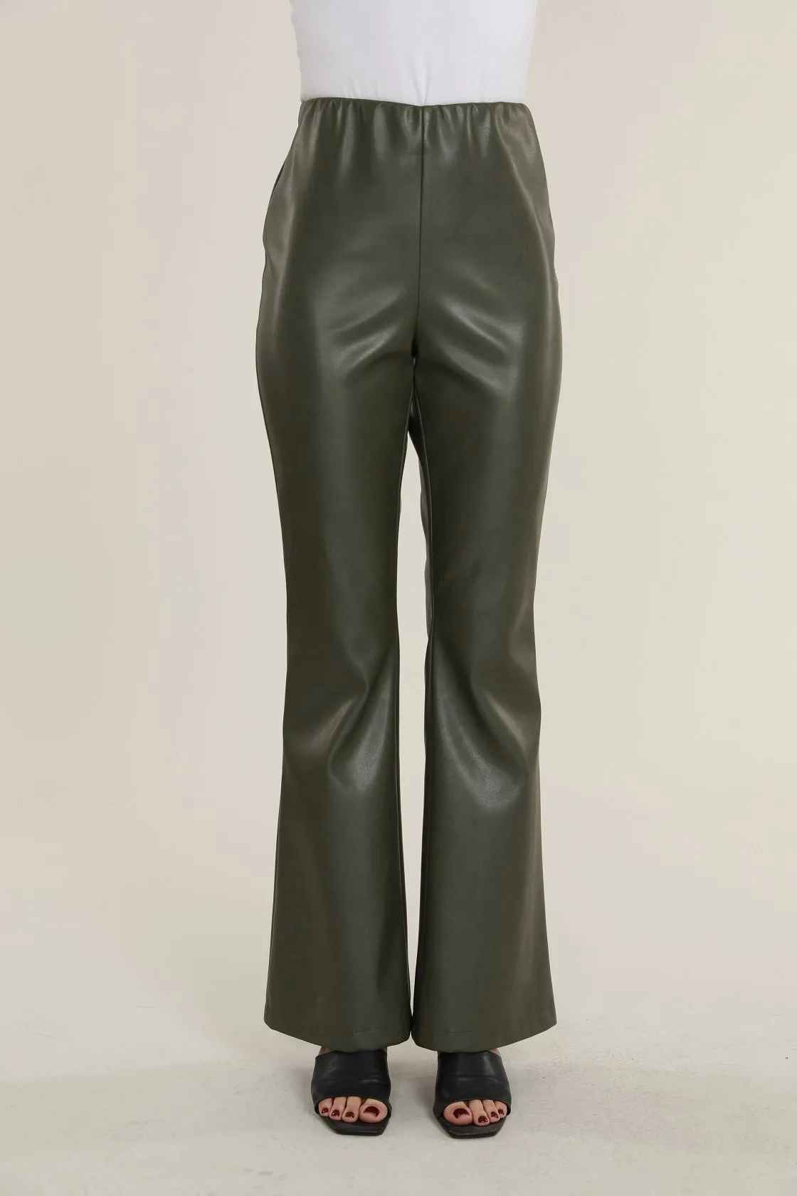 Faux Leather Flare Pants