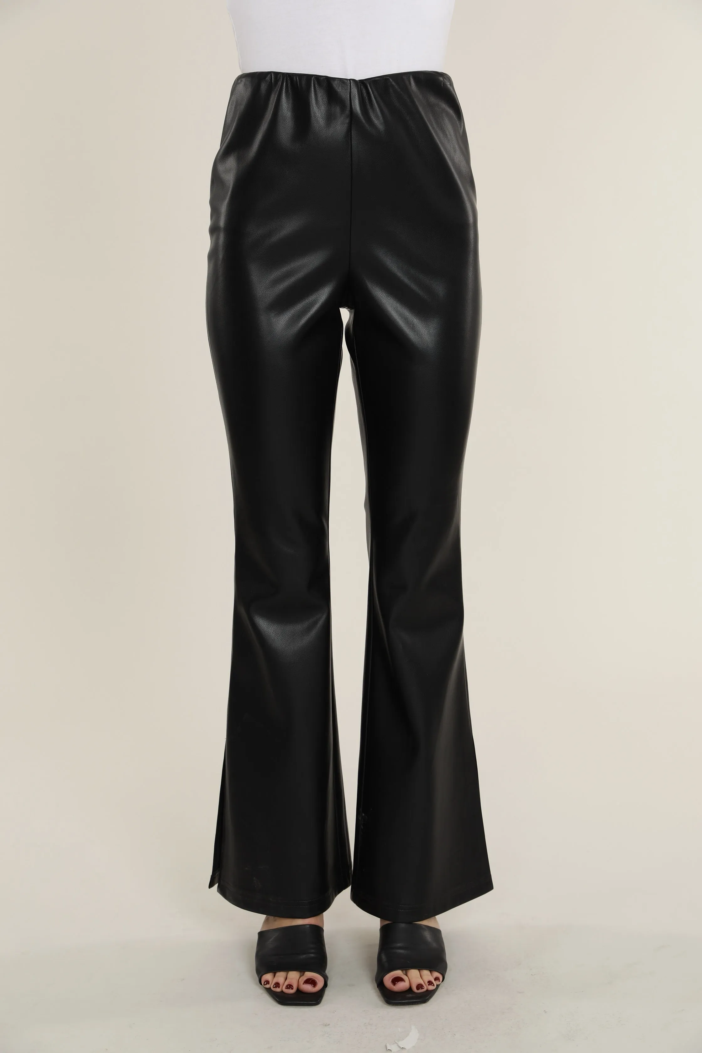 Faux Leather Flare Pants