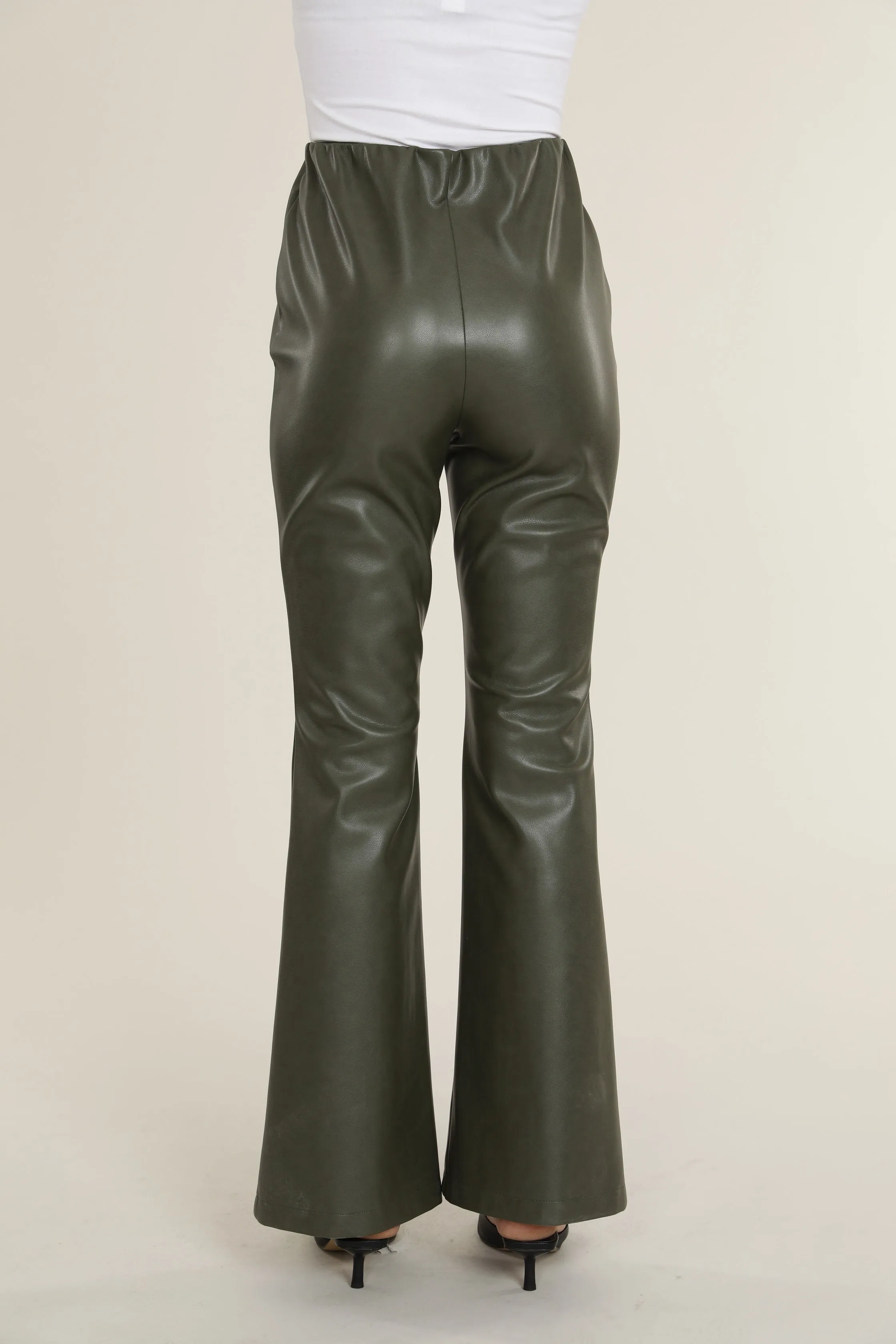 Faux Leather Flare Pants