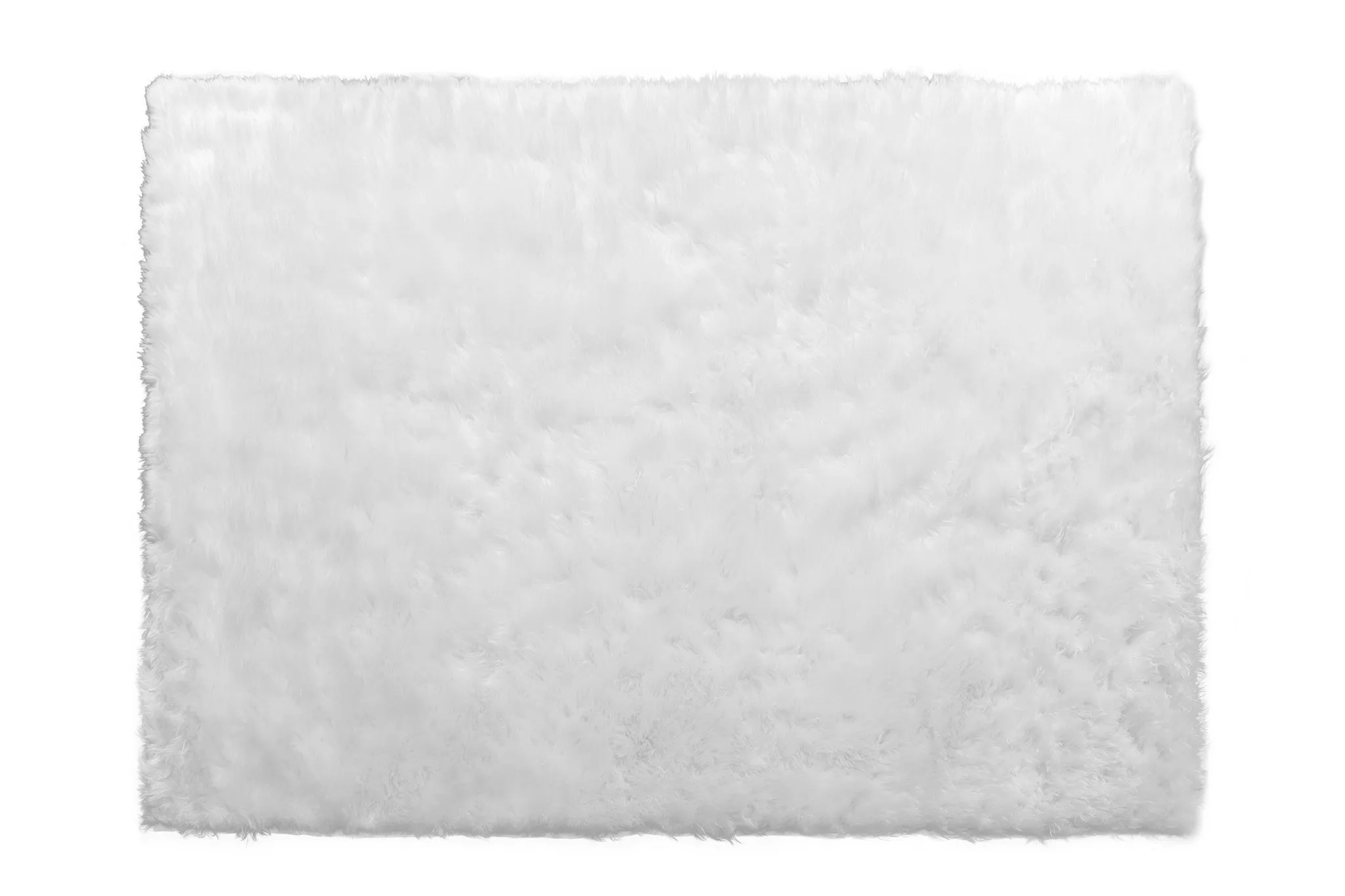 Faux Sheepskin Fur Area Rug White Rectangular 7x5