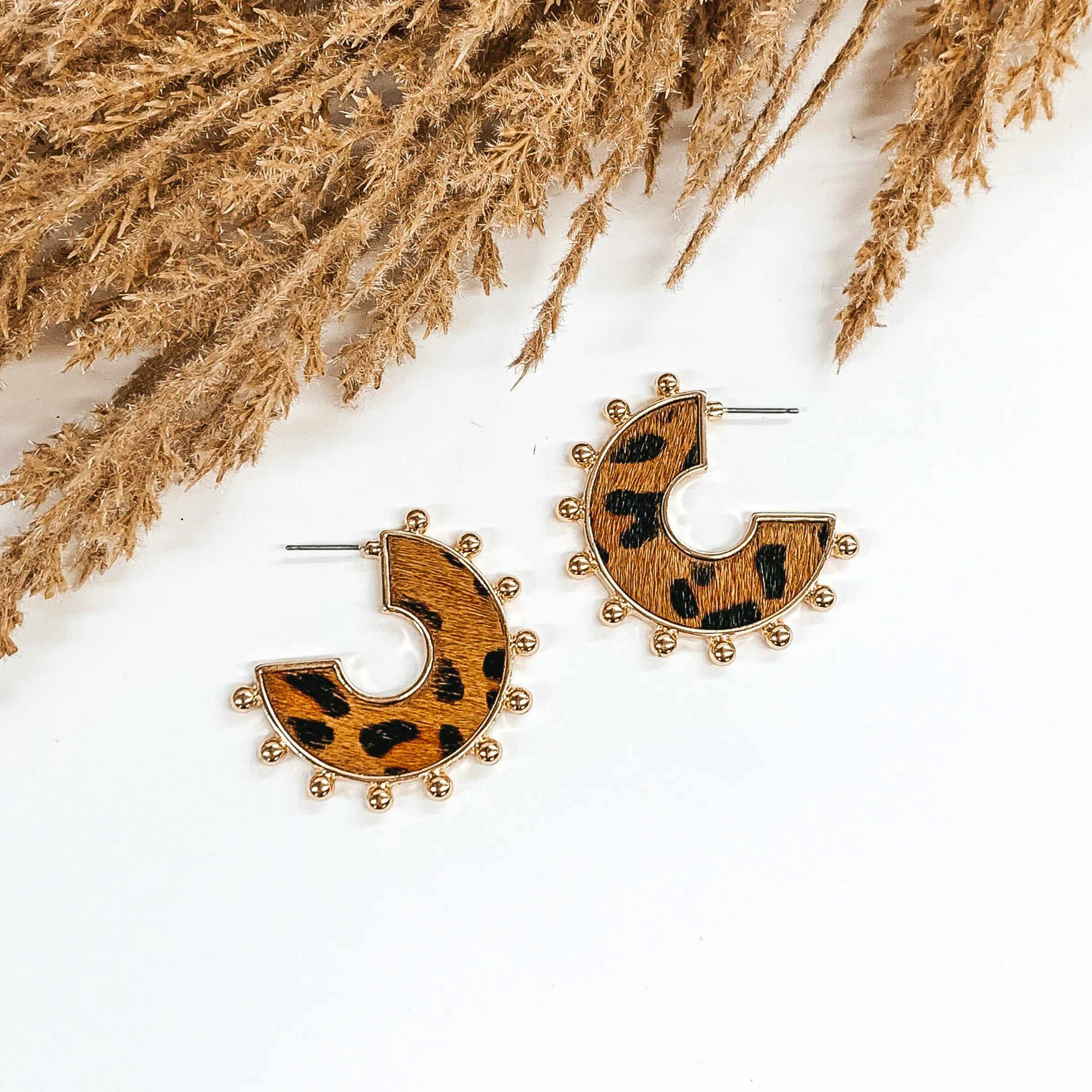 Flat Hoops with a Brown Animal Print