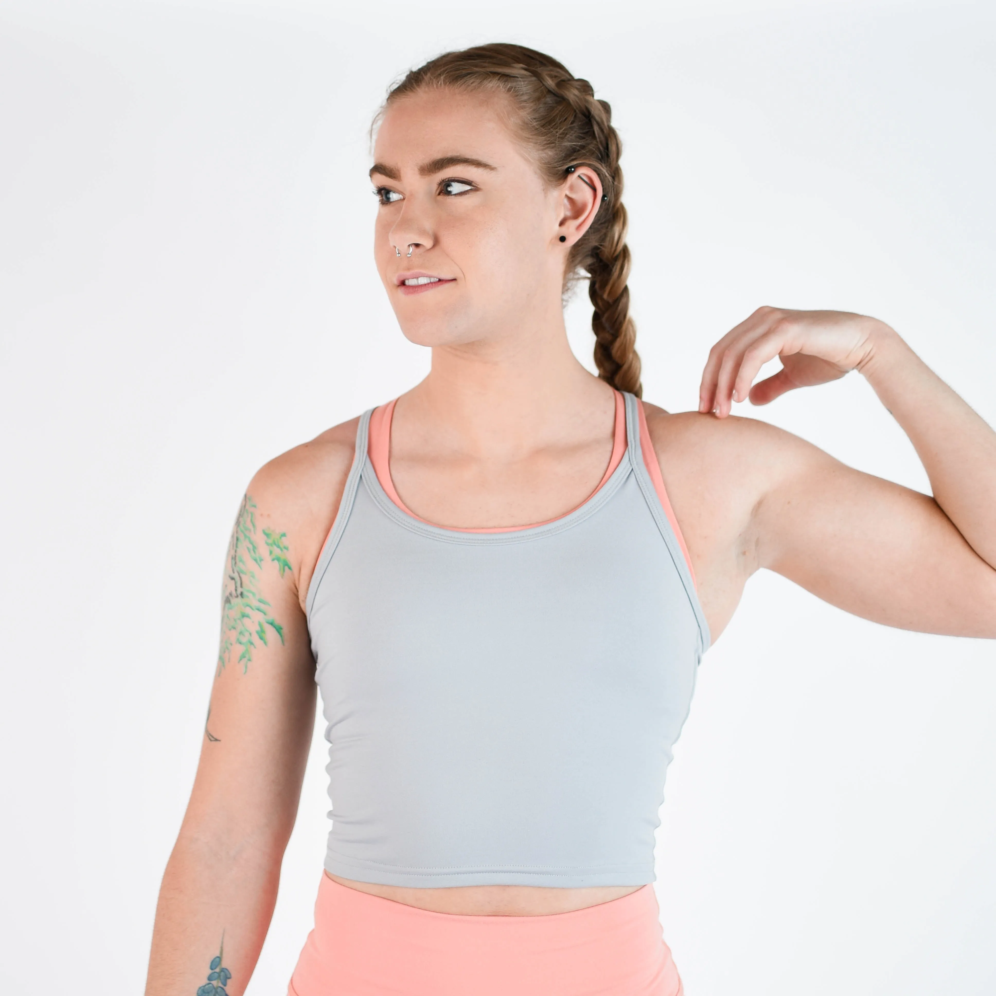 FLEO Switch Up Crop Tank - Silver