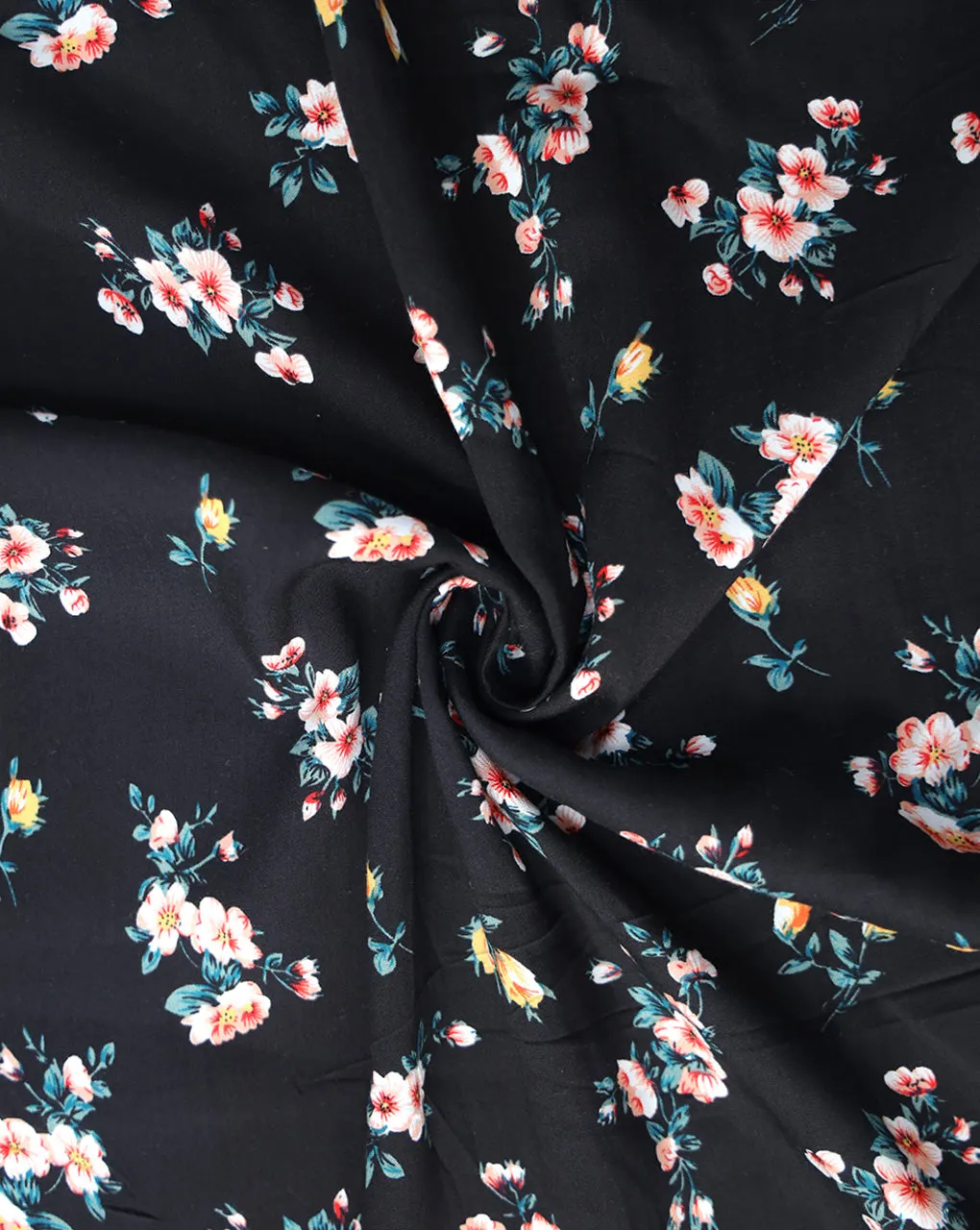 FLORAL DESIGN PRINTED RAYON FABRIC