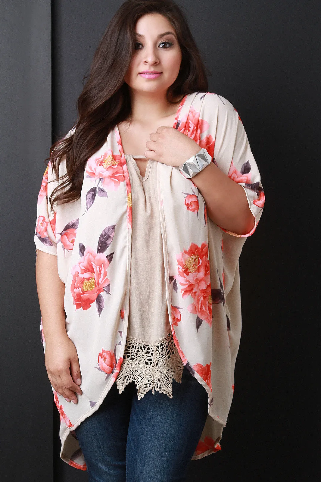 Floral Open Front Kimono