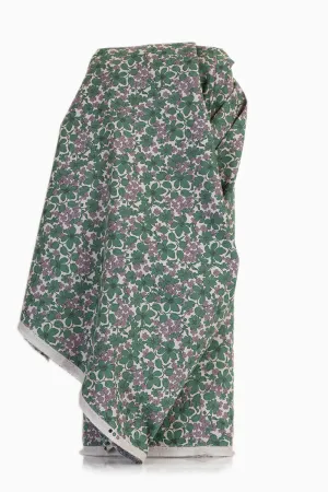 Floral Pinwale Corduroy Green