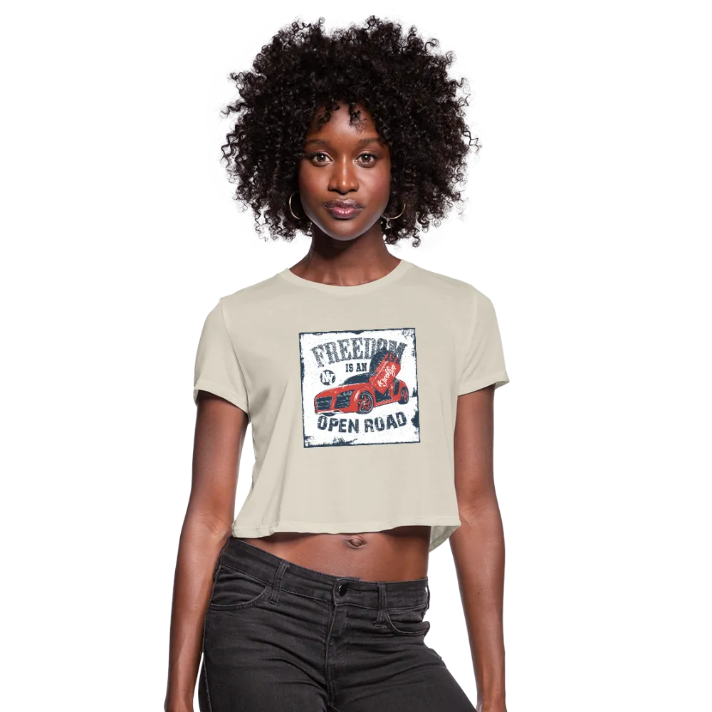 Freedom Is An Open Road Women's Cropped T-Shirt