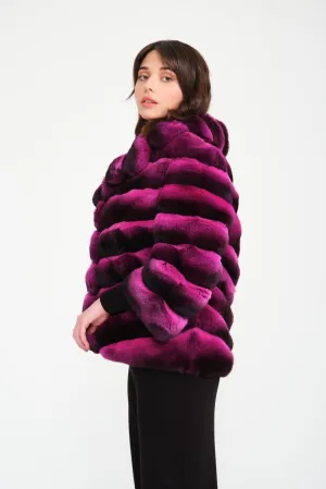 Fuchsia Chinchilla Fur Coat