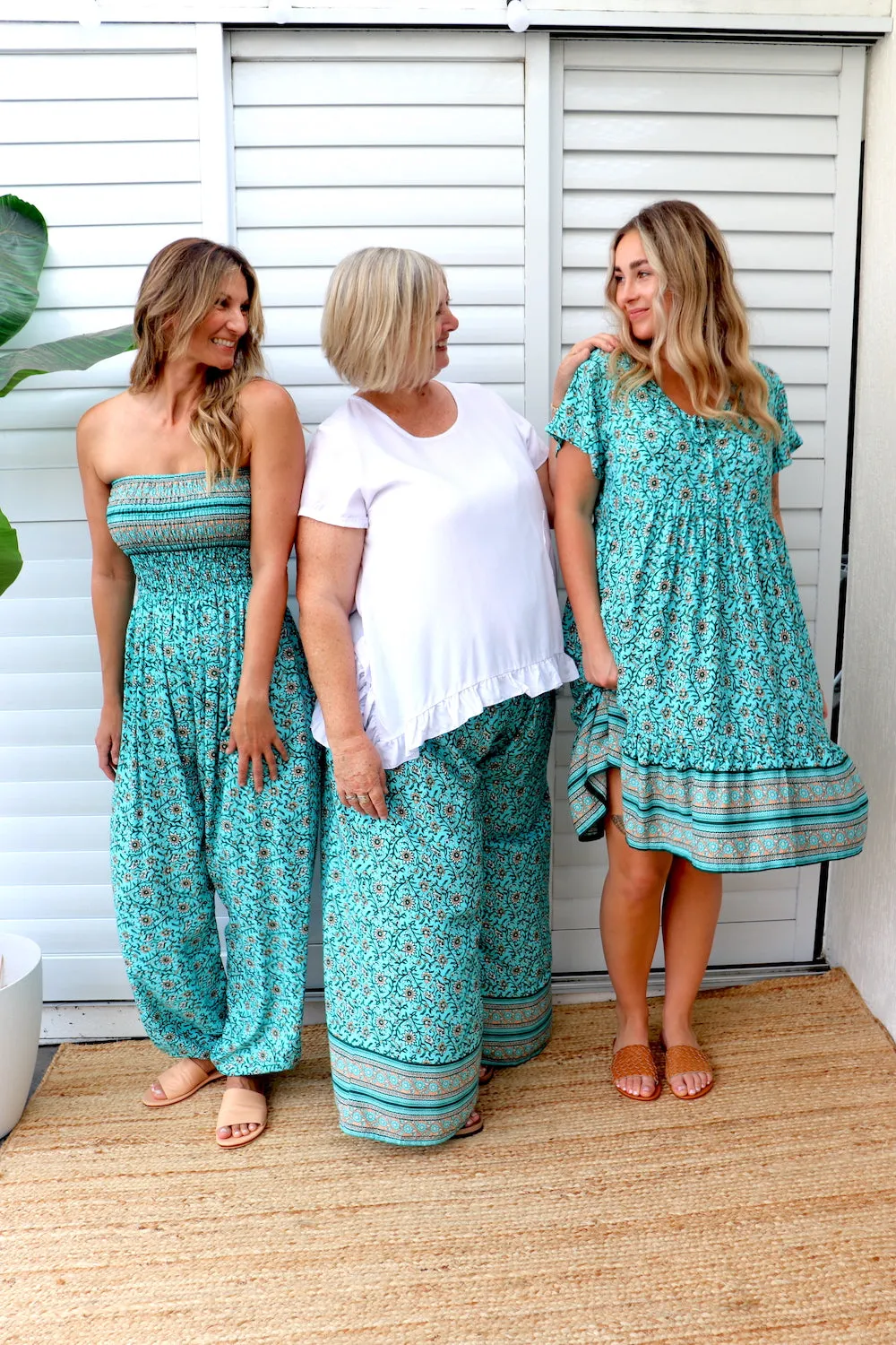 Genie Jumpsuit in Cottage Vine Aqua