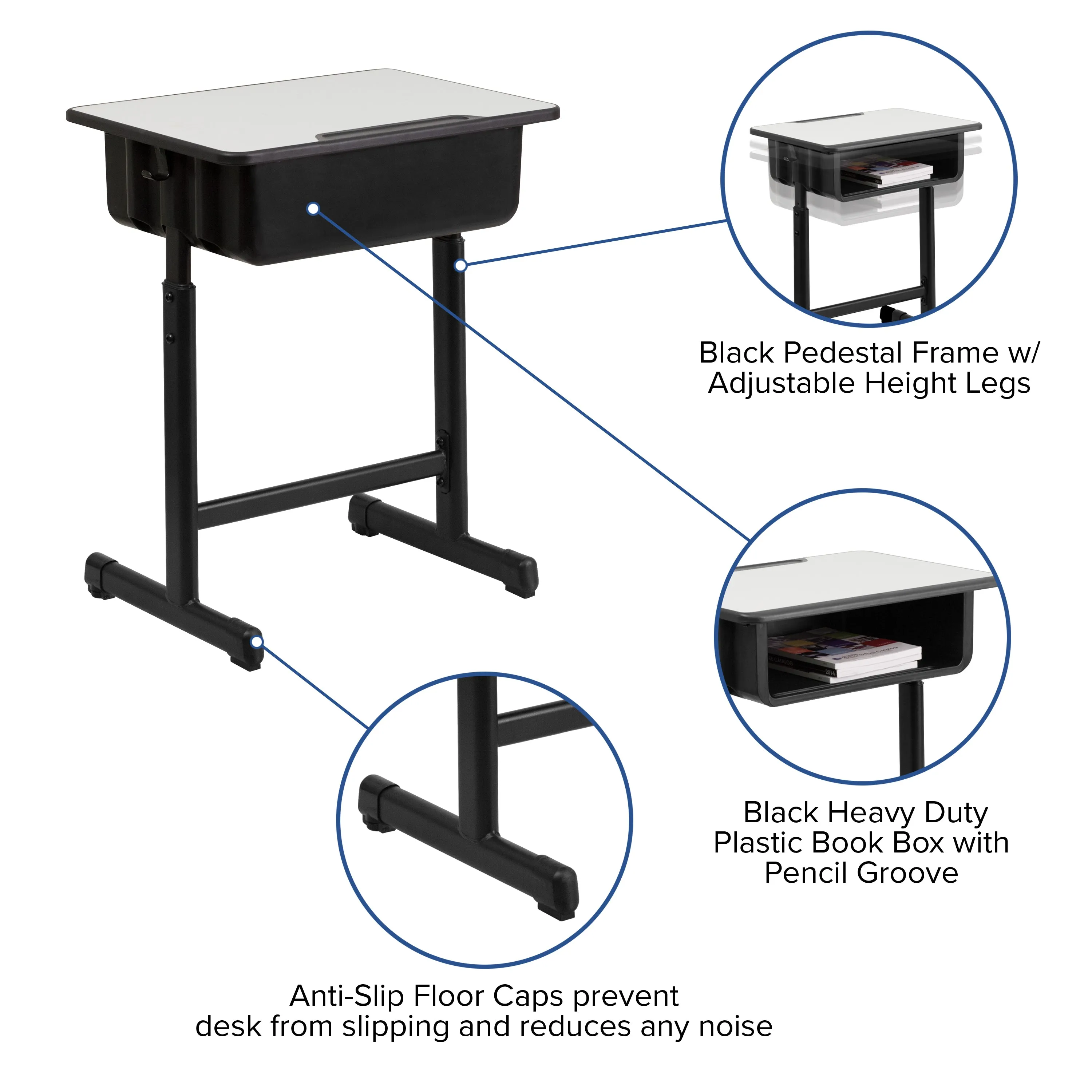 Grey Open Front Desk YU-YCY-046-GG