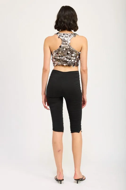 Hot Girl Disco Diva Sequin Racer Back Top