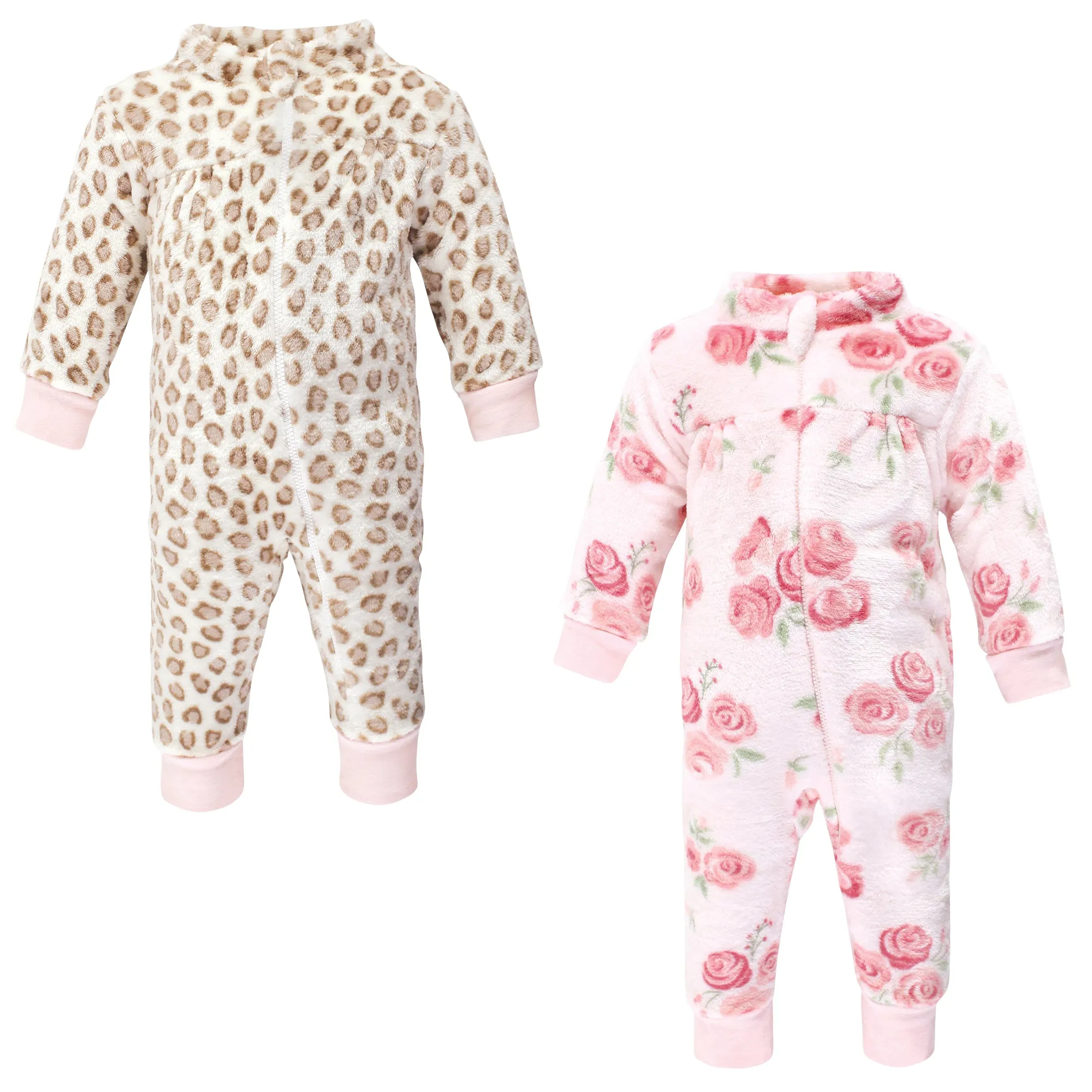 Hudson Baby Plush Jumpsuits, Blush Rose