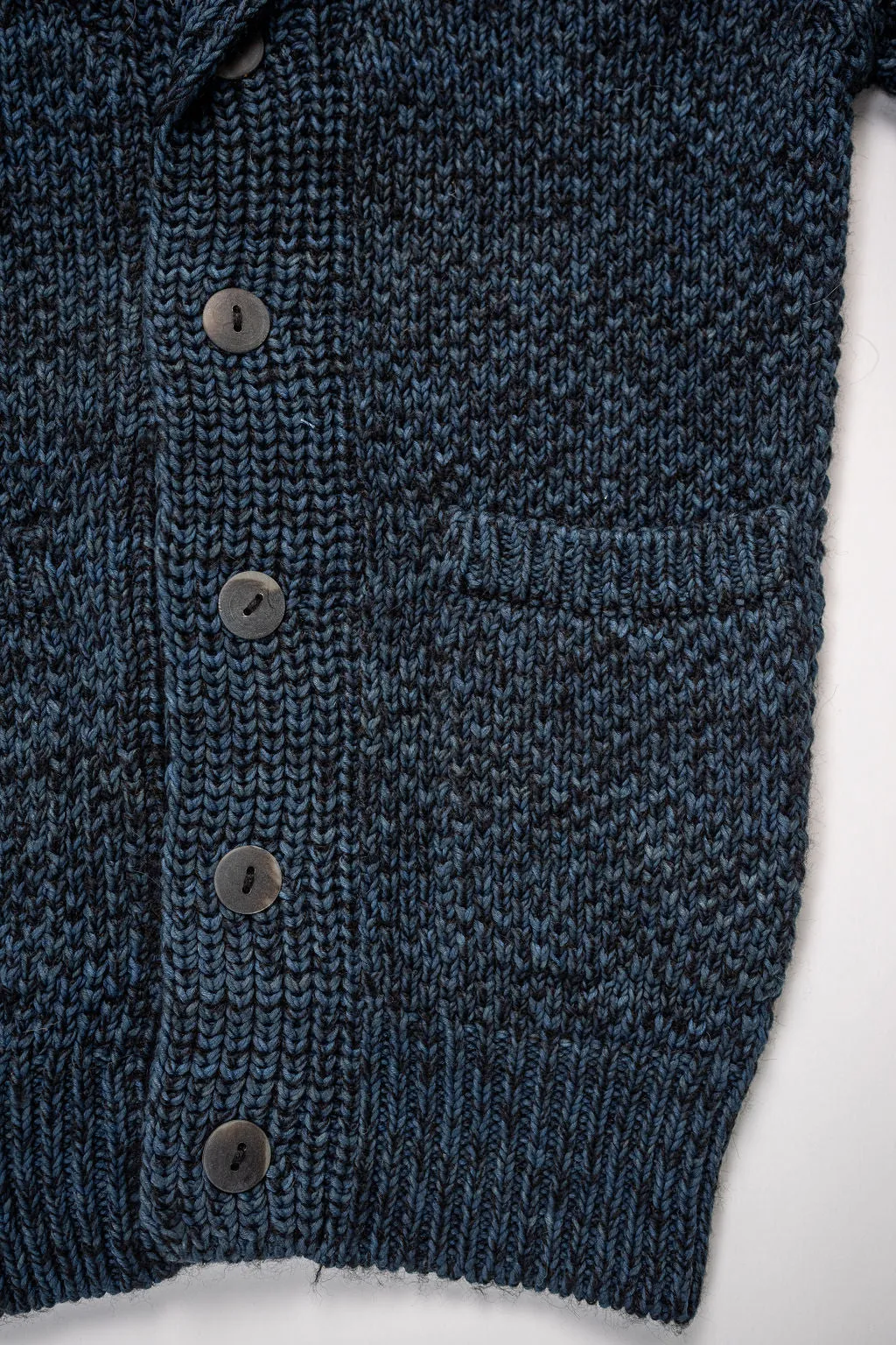 Indi   Ash Andes Cardigan - Black Alpaca / Dark Indigo