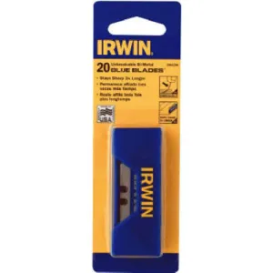 Irwin 2084200 Bi-Metal Blue Blade Utility Blade, 20 Pack