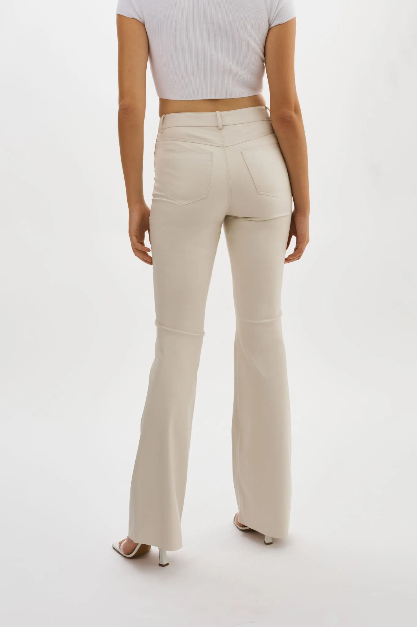 KAIDA | Faux Leather Flare Pants